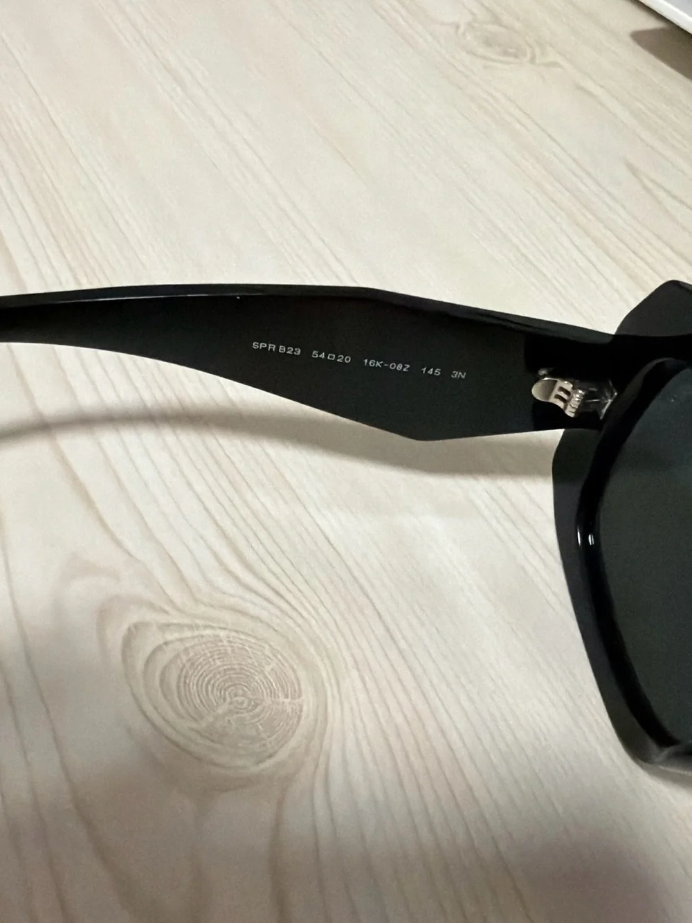 Prada Black Oversized Logo Temple Sunglasses